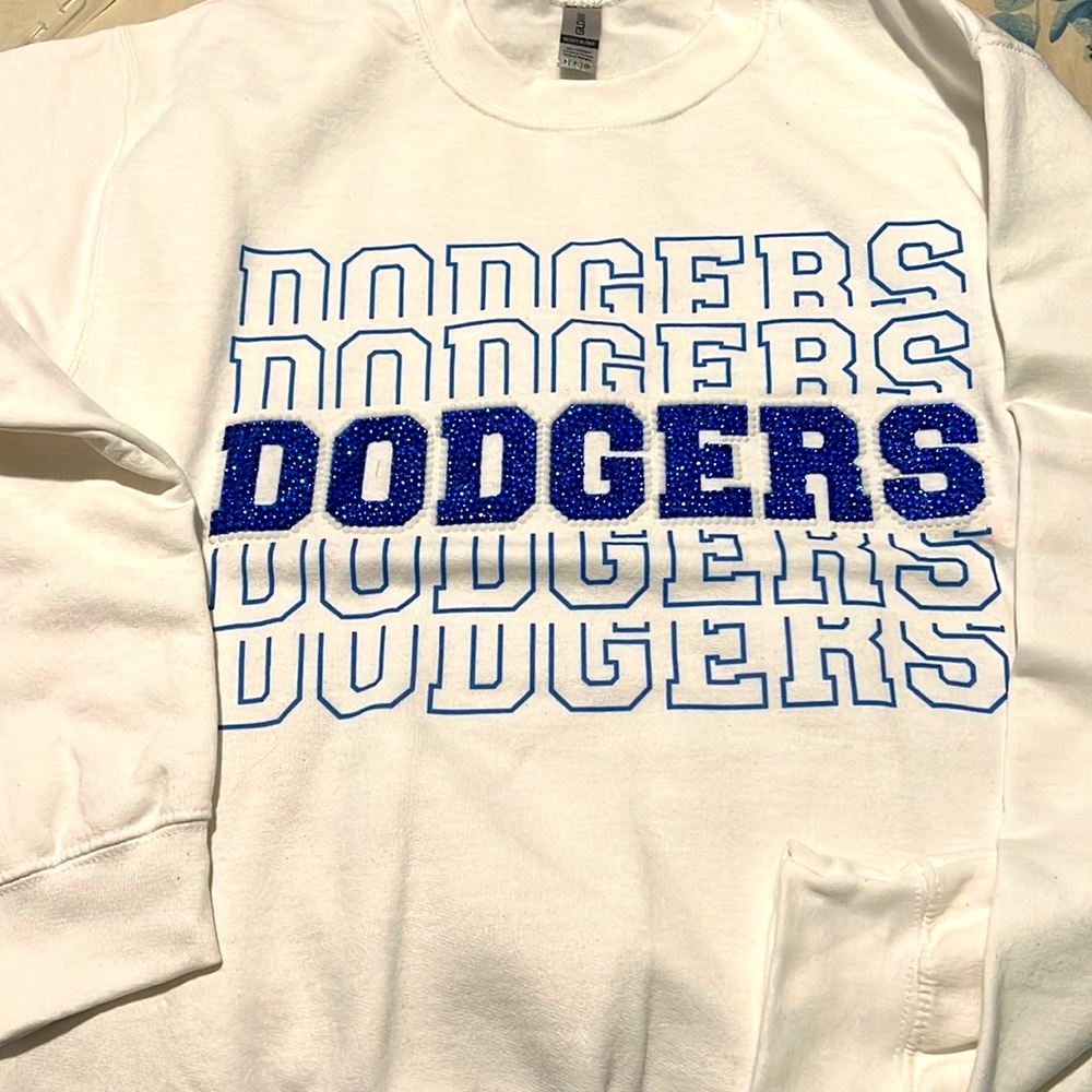Custom Rhinestoned Dodger sweater